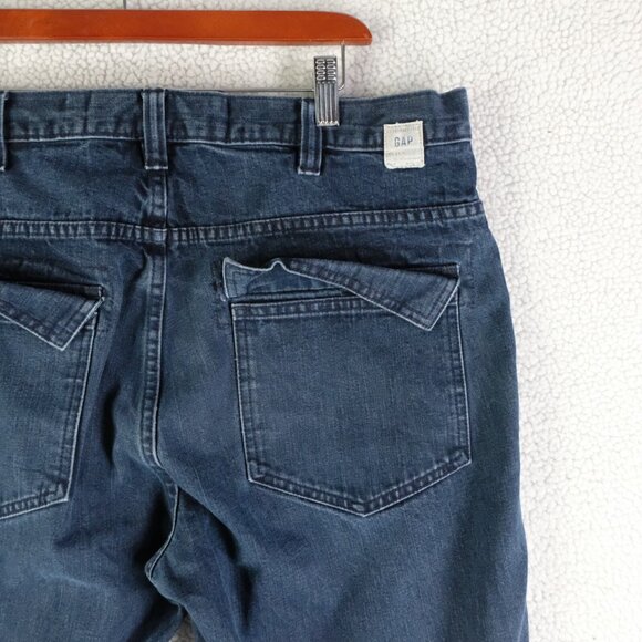 Vintage Gap Jeans Womens 36 Blue Utility Dark Wash Baggy Y2K Denim Heavyweight - Picture 5 of 14